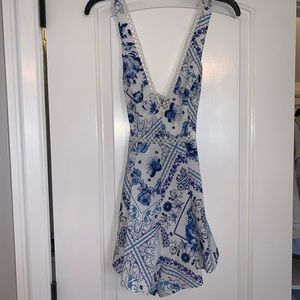 LF Blue and white floral romper